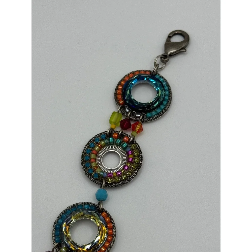 Firefly Multicolor‎ Crystal Rhinestone Circle Bracelet & Earrings